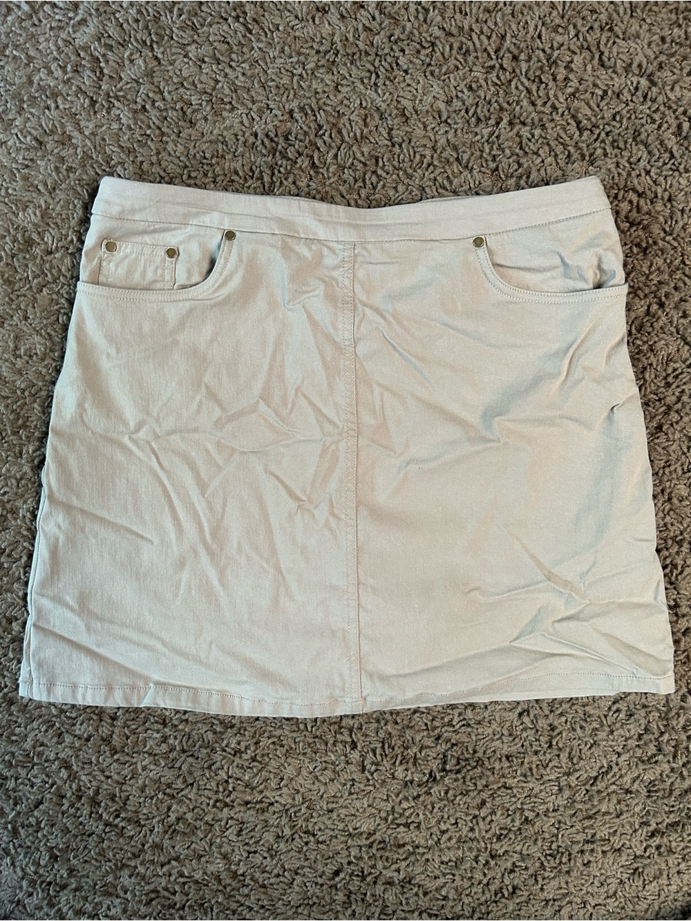 Women’s Beige Mini Skort with Front Pockets